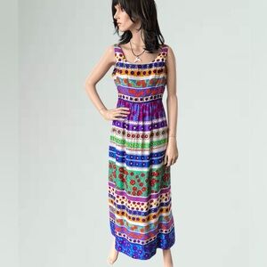1970s Cotton Maxi Dress, XS/S